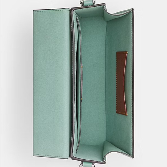 NWT Coach Tabby Box Bag in Glovetanned Leather Aquamarine Green CH750 Crossbody - Picture 7 of 11